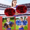 32cm Metallic solid color Cheering Squad Spirited Fun Cheerleading Kit stick handle Cheer Pom Poms