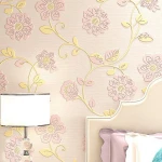 3D non  woven wallpaper  warm pastoral embossed wallpaper   bedroom and living room background wall  paper  decoration