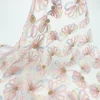 3d rosette sequins flowers mesh lace embroidery fabric