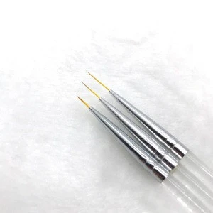 3pcs/set transparent handle private label nail brushes brush on nail glue brush nail polish