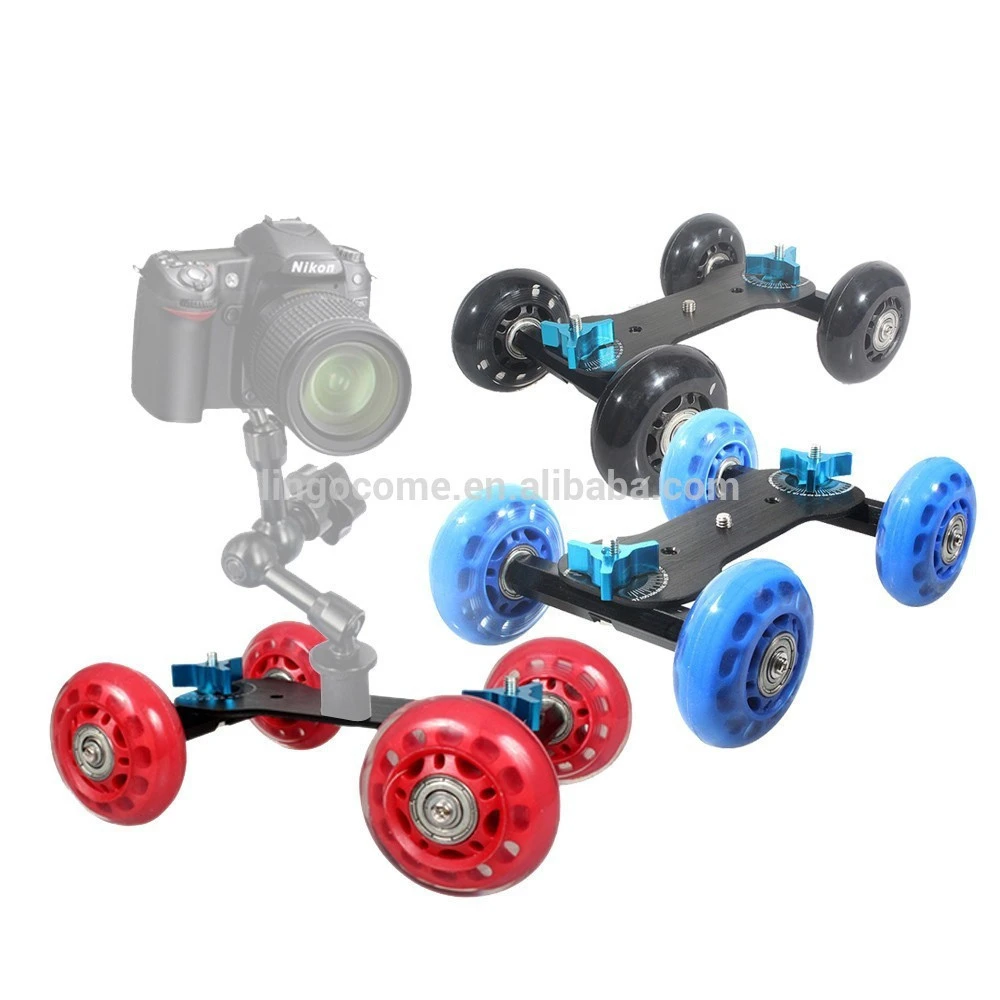 4 Wheel DSLR Camera Video Photograph Rail Track Slider Table Dolly Car for 5D III