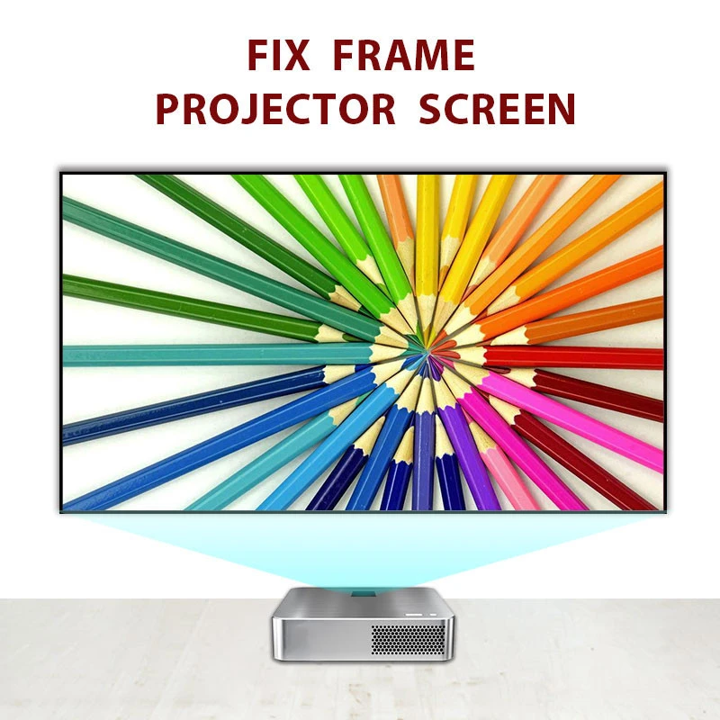 4K Home Use  Wall Mounted Narrow Frame ALR UST PET Crystal ust Projection Screen for laser projector
