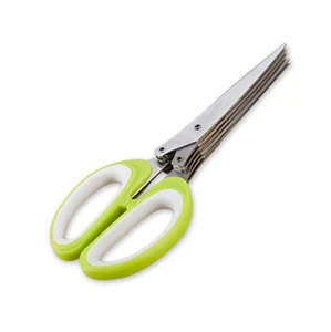 5 Blades Herb Shears Stainless Steel Kitchen Scissors Cutting Vegetables