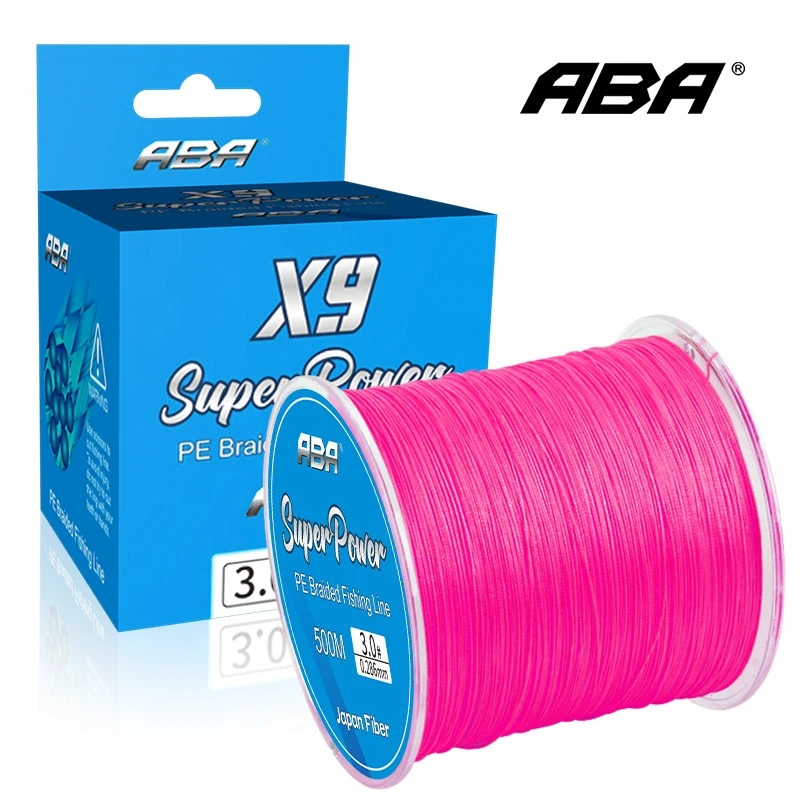 500 m Wholesale price Super Strong fishing line PE colourful braided wire 9x colourful braided fishing line