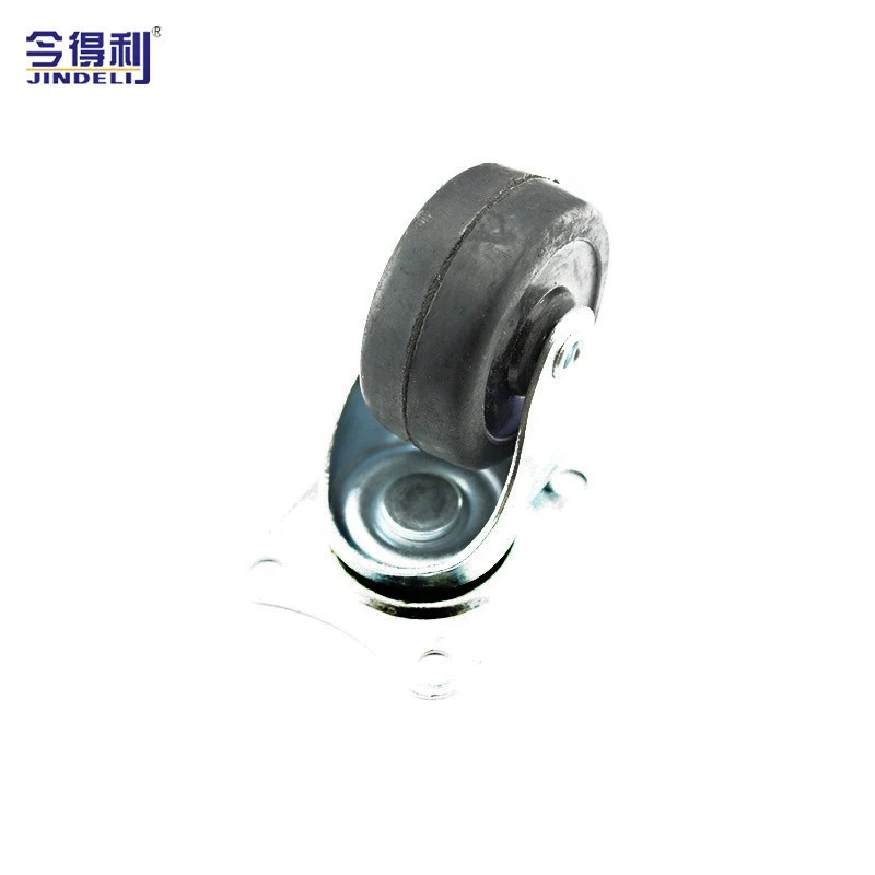 50mm Rubber Material Furniture Caster Soft Caster Wheel With Stopper Locking Scaffold Caster Wheel