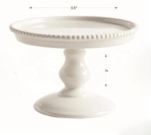 5.5 inch round ceramic cupcake pedestal plate for cake stand holder