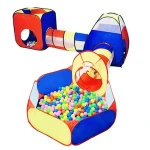 5pc Kids Play Tents Crawl Tunnels Ball Pit with Basketball Hoop Pop Up Playhouse For Baby Babies Toddlers Toy Tent