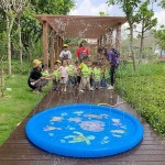 68 inches Sprinkle and Splash Play Mat, Inflatable Outdoor Sprinkler Pad Water Toys for Children Blue