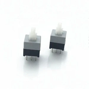 6Pins Mini Push Button Switch With 8.5x8.5mm DPDT Latching