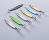 7.5g 10g 15g 20g artificial Feather Treble hook metal lure electroplating chrome gold jigs fishing bait spoon lures