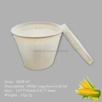 800ml Eco-Friendly Biodegradable Cornstarch Disposable Hot Soup Bowl with Lid for Takeaway Food Container