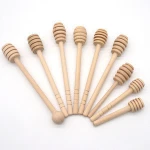 8cm Mini Wooden Honey Jar Stick Honey Dippers 10cm Wood Honey spoon
