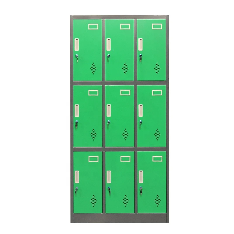 9 door clothing metal lockers gym storage cabinet