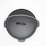 9QT Large size camping casserole non stick deep pre-seasoned cast iron dutch oven with legs