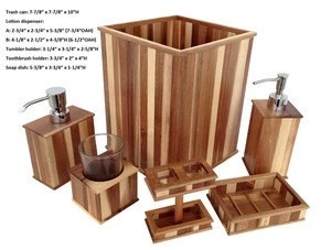 Acacia Wood Bathroom Accessories 6 Piece Bathroom Set For Spa Cute Bath