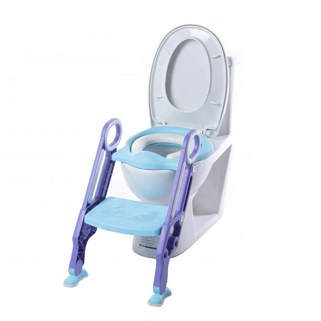 Adjustable Toddler Potty Toilet Training Seat for Kids, Ladder Step  Soft Seat Baby Potty Toilet