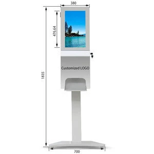 Advertising Kiosk Digital Signage Equipment LCD Display Screens With Auto Sanitizer Hand Wash Machine Dispenser