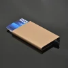 Aluminum Slim Credit Card Holder Pocket leather Credit Card Holder
