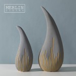 Amazon Hot Grey Ceramic & Porcelain Vases for Home Decor Modern Jarrones Morandi Nordic Vase Keramik Deko Decorative Flower Vase