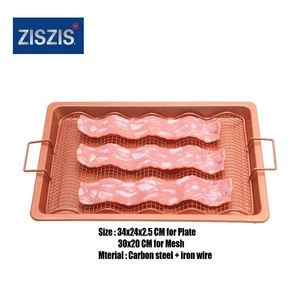 Amazon Hot Sale Nonstick Copper Chef Crisper Tray For Bacon &amp; More Oven Tray Frying Basket