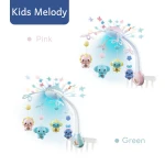 Amazon hot selling Blueteeth Remote Control Cute Baby Bed Bell Projection Musical Rotating Crib Mobile With Hanging Toys
