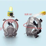 Amazon Top SellerFull Face Snorkel Mask 180 degree panoramic Diving Mask For Gopro Mount,dry diving snorkel mask full face