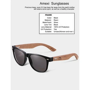 Amexi 2018 Polarized  women sunglass Italy Design Sun Glasses UV400 Polarized Mens male Wholesale Hot Wood Sunglasses