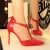 ankle strap thin high heel dress shoes low vamp women suede sexy sandals