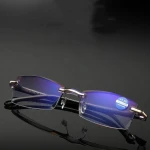 Anti-blue cut reading glasses men's fashion presbyopia glasses resin aged glasses