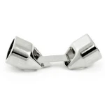 Antique Silver Double Barrel Clasp For 4.5mm Round Leather Stainless Steel Clasp