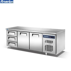 Arsenbo Stainless Steel  Undercounter Cooling Worktable Commercial  Workbench Frozen Prep table with Drawer