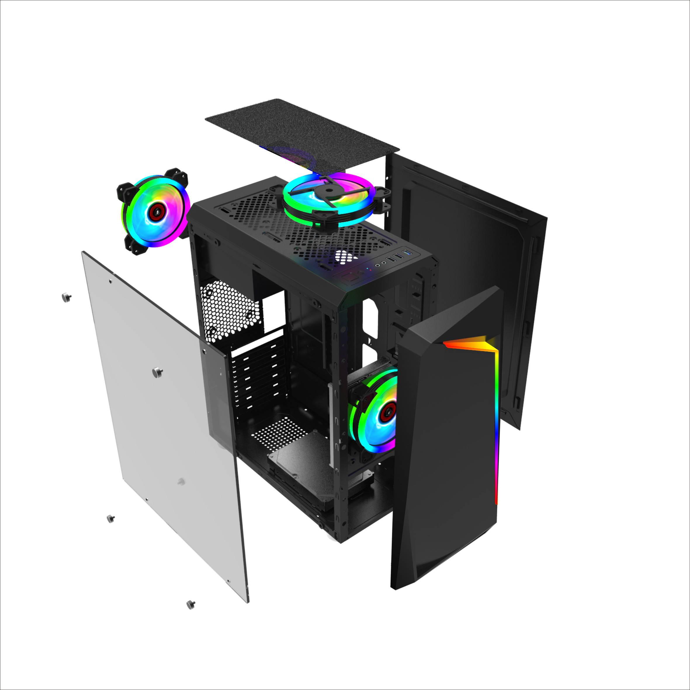 Buy Atx Pc Plastic Desktop Front Panel Lcd With Power Supply Cooler ...