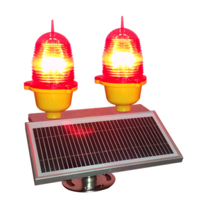 Aviation Obstacle Double Lights, LED Low Intensity Aviation Warning Light FAA L810 Solar Double Aviation Obstruction Ligjht