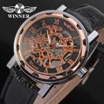 AW036 Hot Sale Hand Wind Mechanical Skeleton Mens Winner Watch