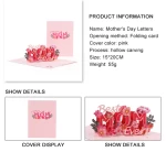 B065A Wholesale Handmade Unique Design Paper Wonder Gift MotherS Day Custom 3D Greeting Cards
