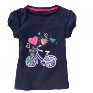 Baby envelope neck t shirt with embroidery