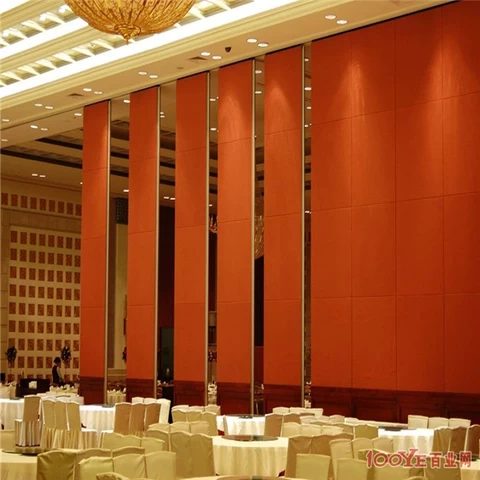 Banquet hall acoustic movable wooden soundproof sliding room folding partition wall