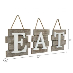 Barnyard designs eat sign wall decor for home wood tiles for wall decor