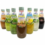 Basil Seed Drink with Thai Tea Glass Bottle 290ml OEM product of Thailand