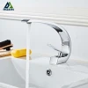 Bathroom Chrome Brass Curved Art Bathroom Basin Desk Faucet Vessel Vanity Sink Water Mixer Tap