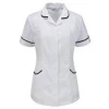 Beautiful cheap nurses hospital wear uniform 100% cotton half sleeve with logo printed