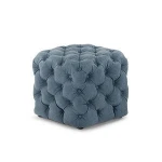 bedroom dressroom modern Square shape fabric footstool ottoman stool tufted sofa set furniture