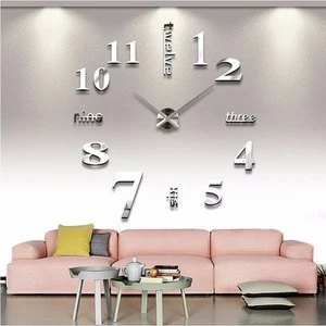 Best import items home inserts Luxury design 3D DIY wall clock watch