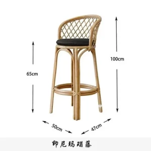 Best Seller Rattan Designer Nordic High Dining Chair Accent Dining Chair Luxury Dining Chair Home Furnishings