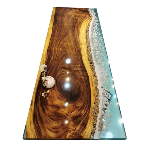 Best Selling Promotional Price! resin table top solid wood eboxy resin table epixy resin table