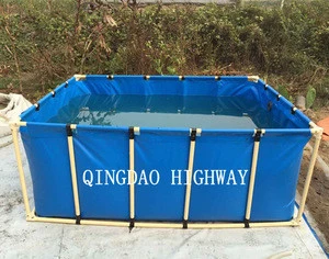 Big PVC collapsible round or square fish breeding pools for fish farm