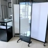 Black color customized protective transparent room divider, floor standing desk partition,Office Partitions customization