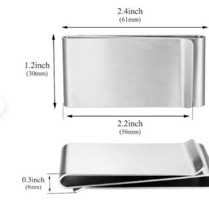 Blank Silver Stainless Steel Metal Money Clip