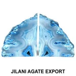Blue Agate Premium Quality Letter Book Ends / Large Polished Agate Bookend