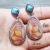 Import Boho Vintage Tooled Turquoise Sunflower Water Drop Earrings from China
